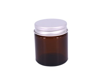 Nutley's 30ml Amber Glass Ointment Jar with Silver Lid
