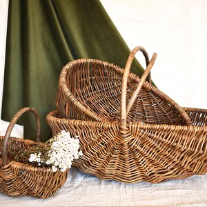 Nutley's Large Beautiful Hand-Made Rustic Willow Garden Trug Basket wicker hamper shopping image 4