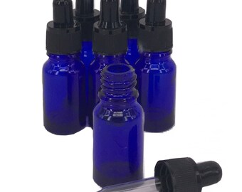 Nutley's 10ml Cobalt Blue Glass Dropper Bottles