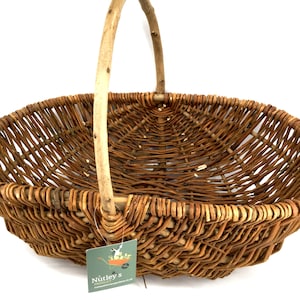Nutley's Medium Beautiful Hand-Made Rustic Willow Garden Trug Basket wicker image 5