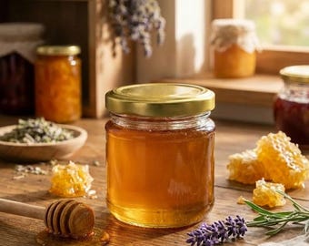 Nutley's 100ml Round Gold Jam Jars, Pack of 12 - Glass Jars Preserving Jam Chutney Spreads Gift Ideas Candle Jars