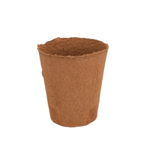 May include: A brown biodegradable plant pot made from recycled materials.