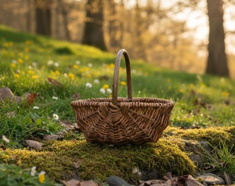 Nutley's Small Beautiful Hand-Made Rustic Willow Garden Trug Basket