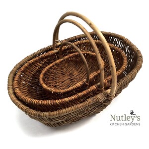 Nutley's Large Beautiful Hand-Made Rustic Willow Garden Trug Basket wicker trug rustic basket basket with handle biodegradable