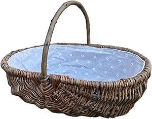 Nutley&#39;s Medium Beautiful Hand-Made Rustic Willow Garden Trug Basket wicker