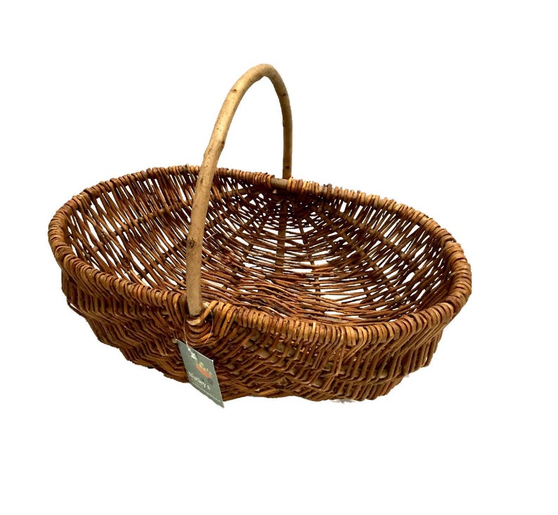 Nutley's Medium Beautiful Hand-Made Rustic Willow Garden Trug Basket wicker image 2