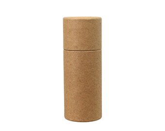 May include: A brown cardboard tube container with a smooth, textured surface.