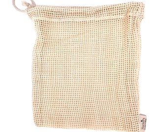 Nutley's Small Organic Cotton Grocery Vegetable String Bag | Reusable Zero Waste Cotton Market Bag Breathable