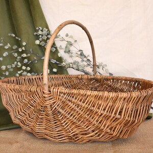 Nutley's Large Beautiful Hand-Made Rustic Willow Garden Trug Basket wicker hamper shopping image 3