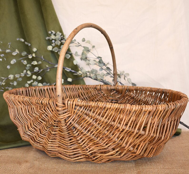Nutley's Large Beautiful Hand-Made Rustic Willow Garden Trug Basket wicker hamper shopping image 3
