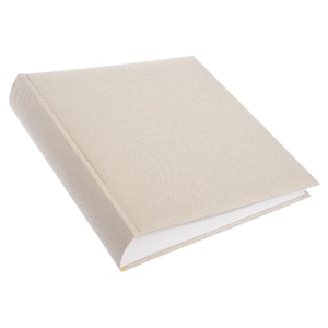 Large Natural Linen Traditional Book bound Photo Album with glassine interleaves. 30x31cms 50 pages/100 sides. Wedding / Family Photo Album.