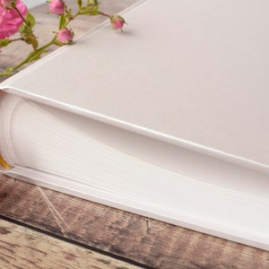 Extra Large Traditional Book Bound Photograph Album with opaque Glassine interleaves. Blank DIY Plain Ivory Photo Album 50 pages / 100 sides image 1