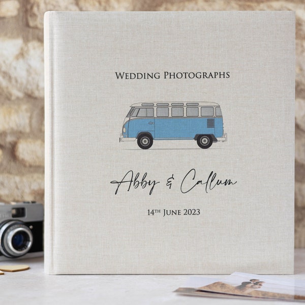 VW Camper Van Wedding Photograph Album. Large Traditional Book Bound Photo Album. 50 pages / 100 sides. Various size & colour options.