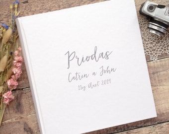 Personalised Extra-Large Photo Album. Traditional Book Bound Photograph Album. 50 pages / 100 sides. Wedding, Baby, Family album. 6 colours.