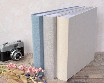 High Quality Linen Cover Slip-in Photograph Album. 23x22cms. Holds 200 6x4inch / 10x15cm Photos. 3 colour choices.