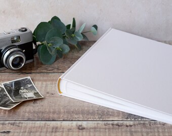 High Quality Ivory Photo Album. Small Traditional Book Bound Photograph Album. DIY Wedding Album. 25x25cms. 30 pages / 60 sides.