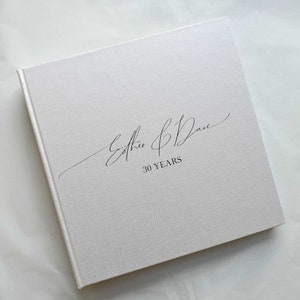 Printed Photograph Album. Small Traditional Book Bound Wedding Photo Album. Elegant Handwritten Text. 30 pages / 60 sides. 3 album colours.