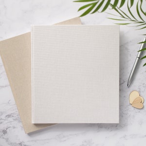 Großes DIY Hochzeitsgästebuch. 88 Seiten / 176 Schreibseiten. Hochwertiges, schlichtes Blanko DIY Gästebuch. Perlglanz-Elfenbein oder Naturleinen.