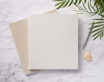 Large DIY Wedding Guest Book. 88 pages / 176 writing sides. High Quality, Plain Blank DIY Guest Book. Pearlescent Ivory or Natural Linen.