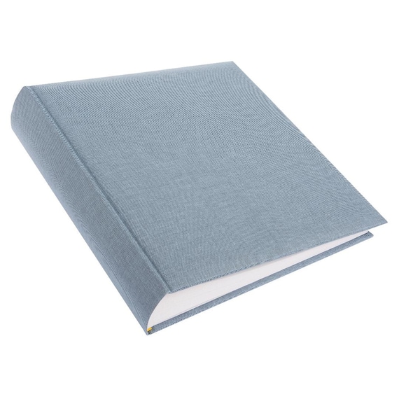 Large Blue Linen Traditional Bookbound Photo Album With Opaque Glassine  Interleaves. 30x31cms 50 Pages/100 Sides. Wedding Family Photo Album 