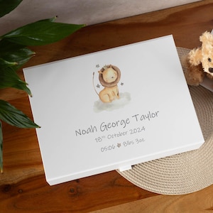 Personalised Baby Keepsake Box. Safari Animals New Baby Memory Box. Baby Gift. Baby Keepsake. Baby shower gift.