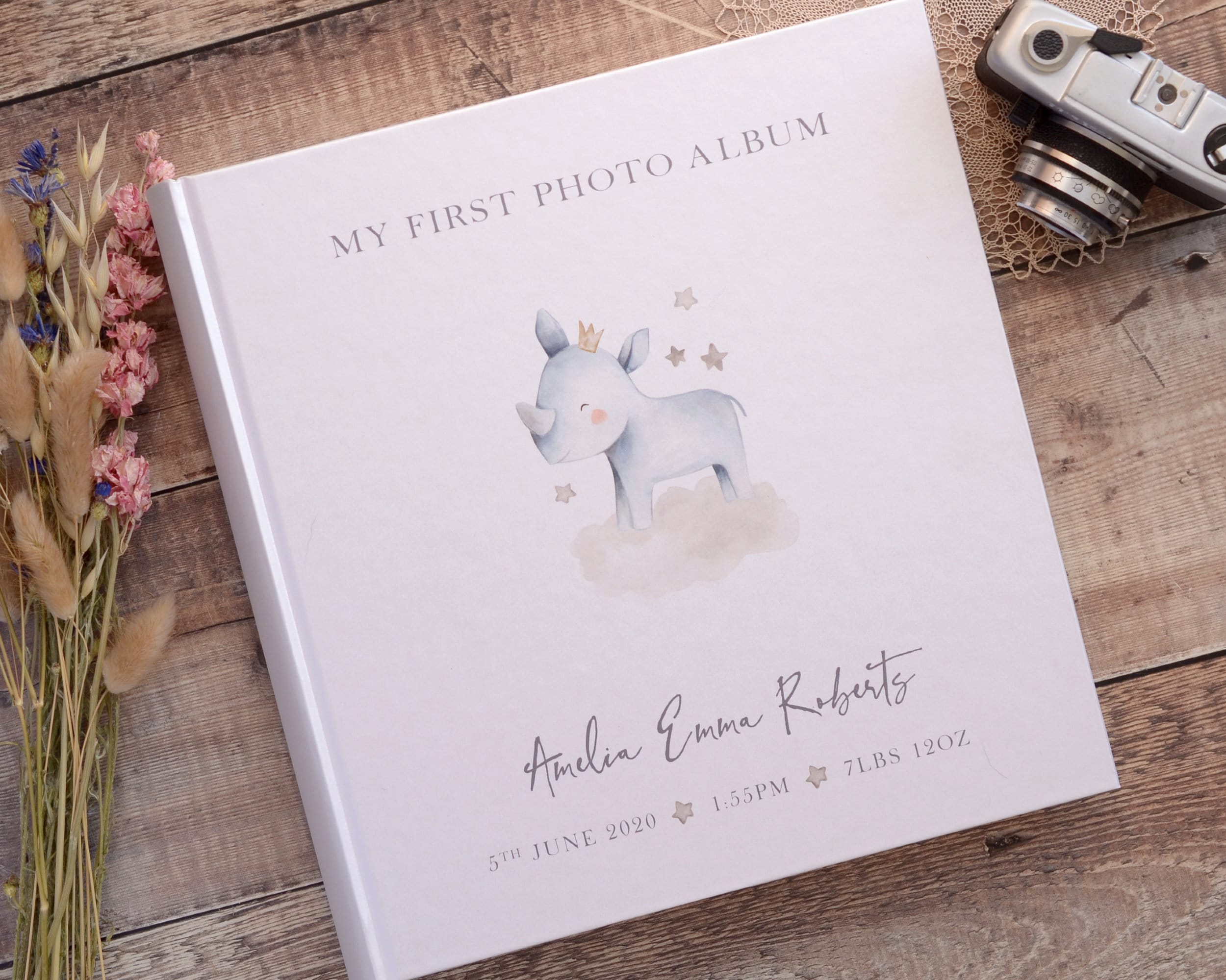 Large Personalised Baby Photograph Album Cute Safari Animals Etsy