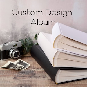 Custom Design Traditional Book Bound Photograph Album with opaque glassine interleaves. Available in 4 colours and 2 sizes.