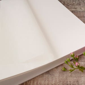 Extra Large Traditional Book Bound Photograph Album with opaque Glassine interleaves. Blank DIY Plain Ivory Photo Album 50 pages / 100 sides image 3