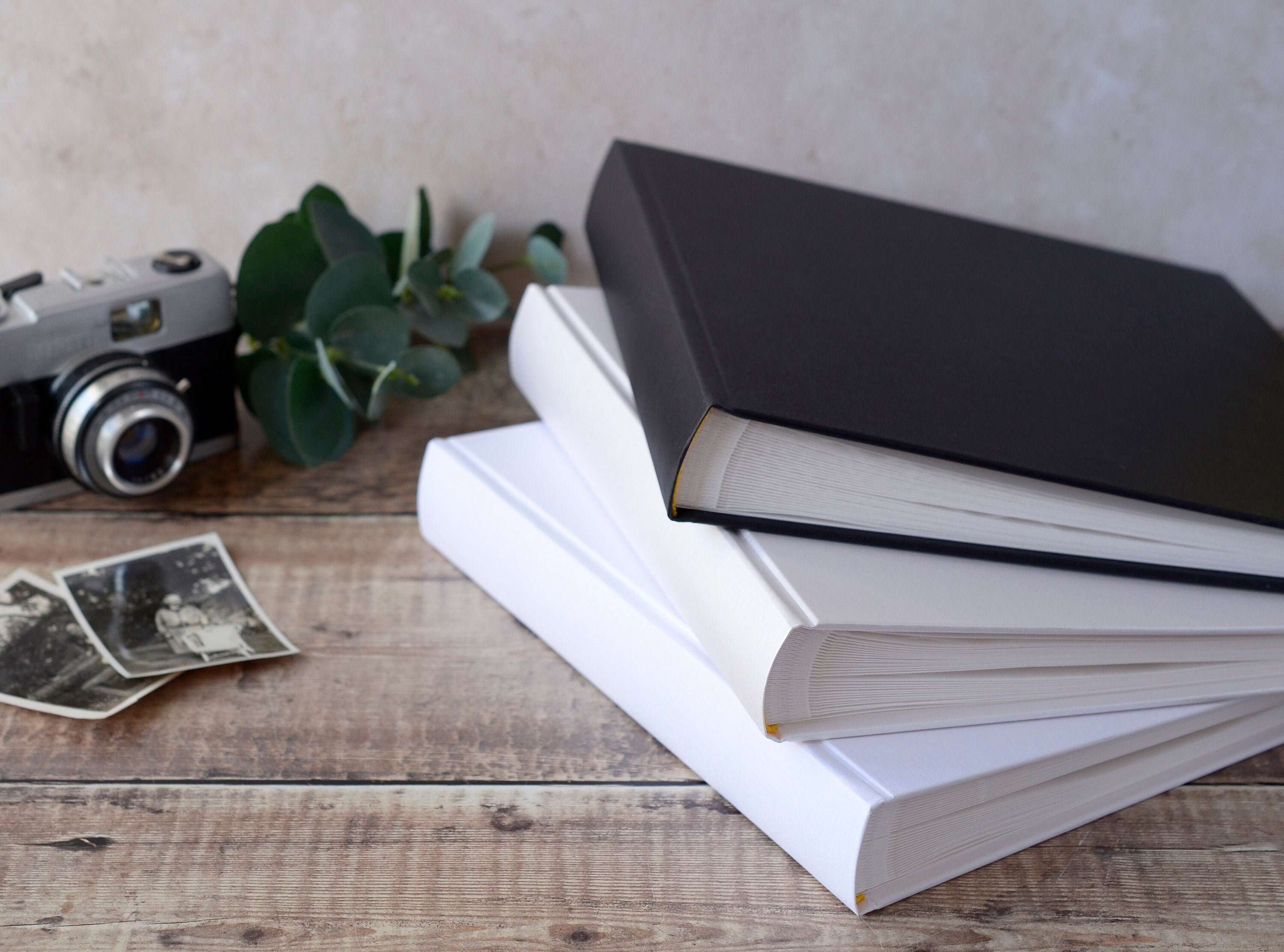 SLIGHT SECONDS - Small Traditional Book Bound Photo Album with opaque glassine interleaves. 25x25cms with 30 pages / 60 sides.