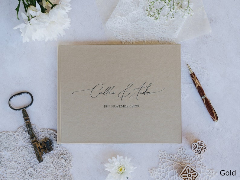 Personalised Wedding Guest Book. Simple Elegant Text Design. Etsy Canada