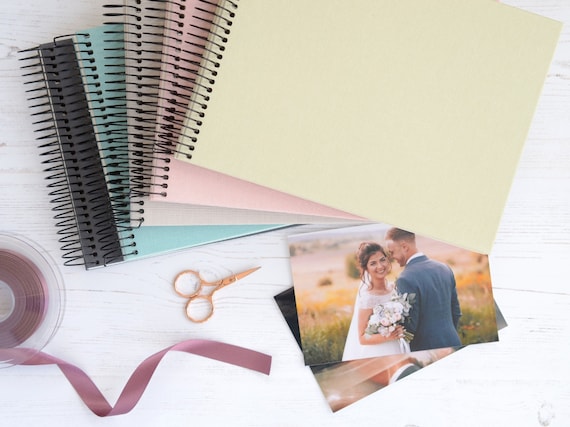 Available in 5 colours. 35x30cms with 20 pages 40 sides Large High Quality Linen Cover Spiral Bound Photograph Album Scrapbook