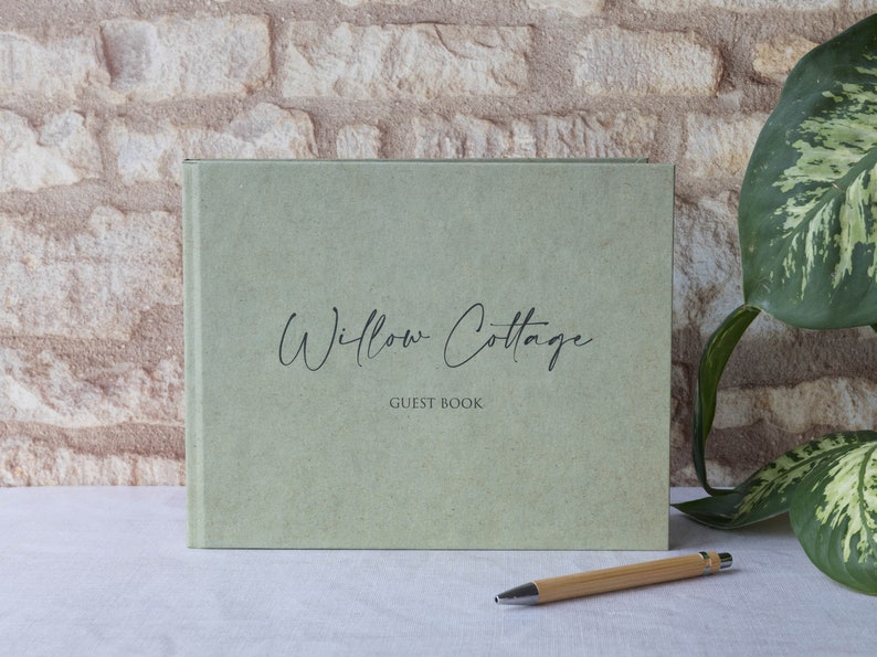 Personalised Holiday Home Guest Book. Visitors Airbnb Guest Book. Holiday Let Guest Book. 50 plain white pages/100 sides. 13 colours. image 2