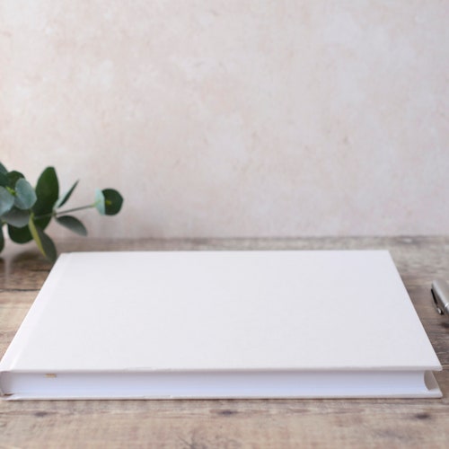 High Quality Linen Guest Book. Plain DIY Guest Book Available Etsy UK