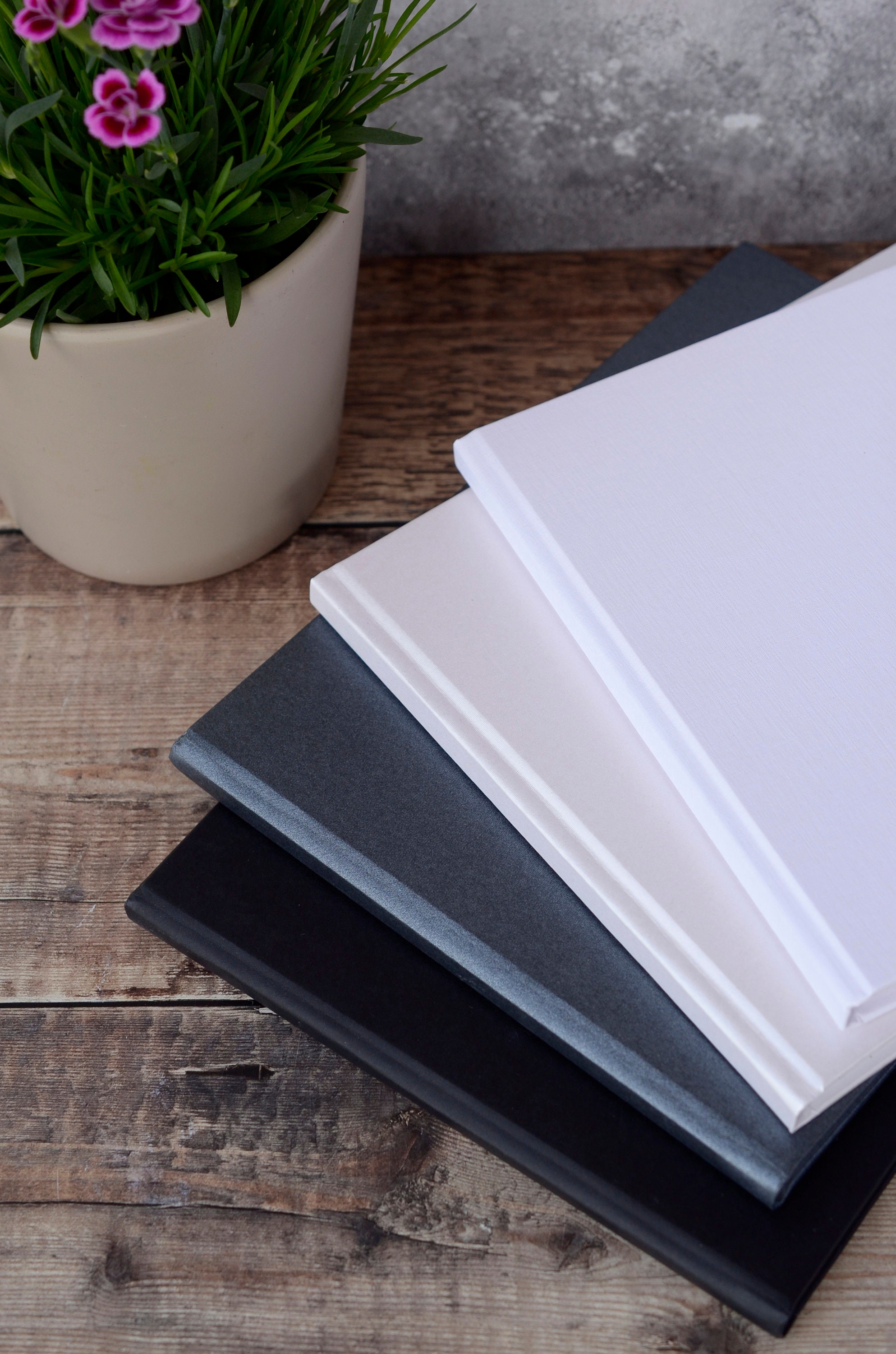 Plain DIY Guest Book Available in White Ivory Charcoal or Etsy