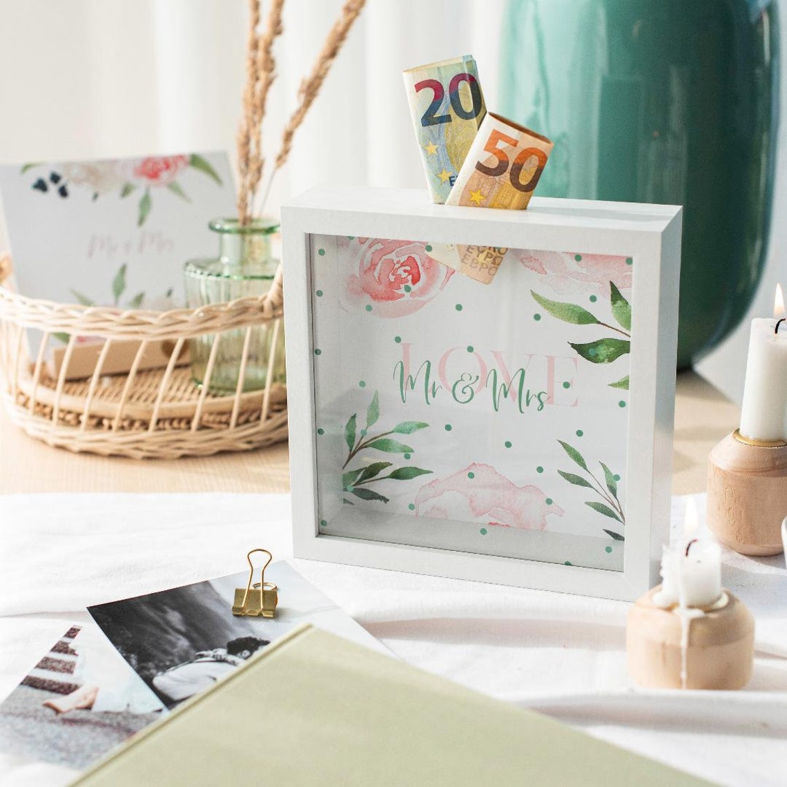 Box Frame Money Box. 'mr & Mrs' / Love Design Money Etsy UK