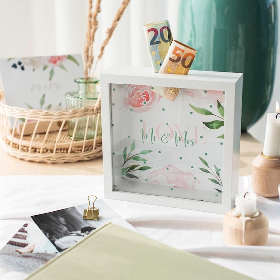 Box Frame Money Box. 'mr & Mrs' / Love Design Money Etsy UK