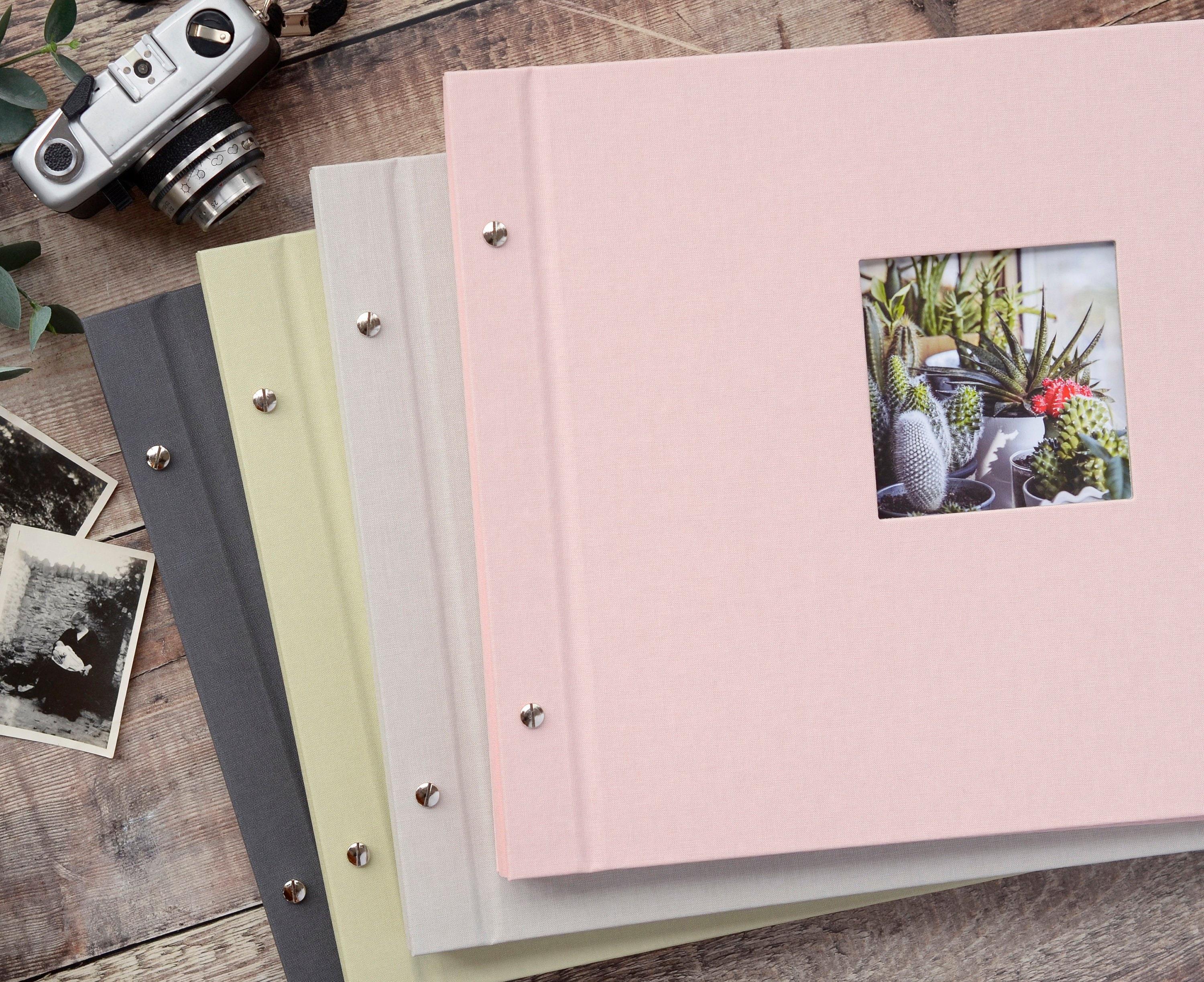 6 Pieces DIY Scrapbook Album 6 x 8 Inch Hardcover Photo Albums Stretchable  Folding Kraft Paper Photos Collection Folding Adventure Book for Wedding