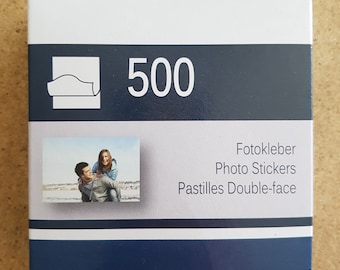 500 Double Sided Photo Stickers. Photo Safe Acid Free. Box of 500 Photo Stickers. Photo Adhesive for Traditional Style Photograph Albums.