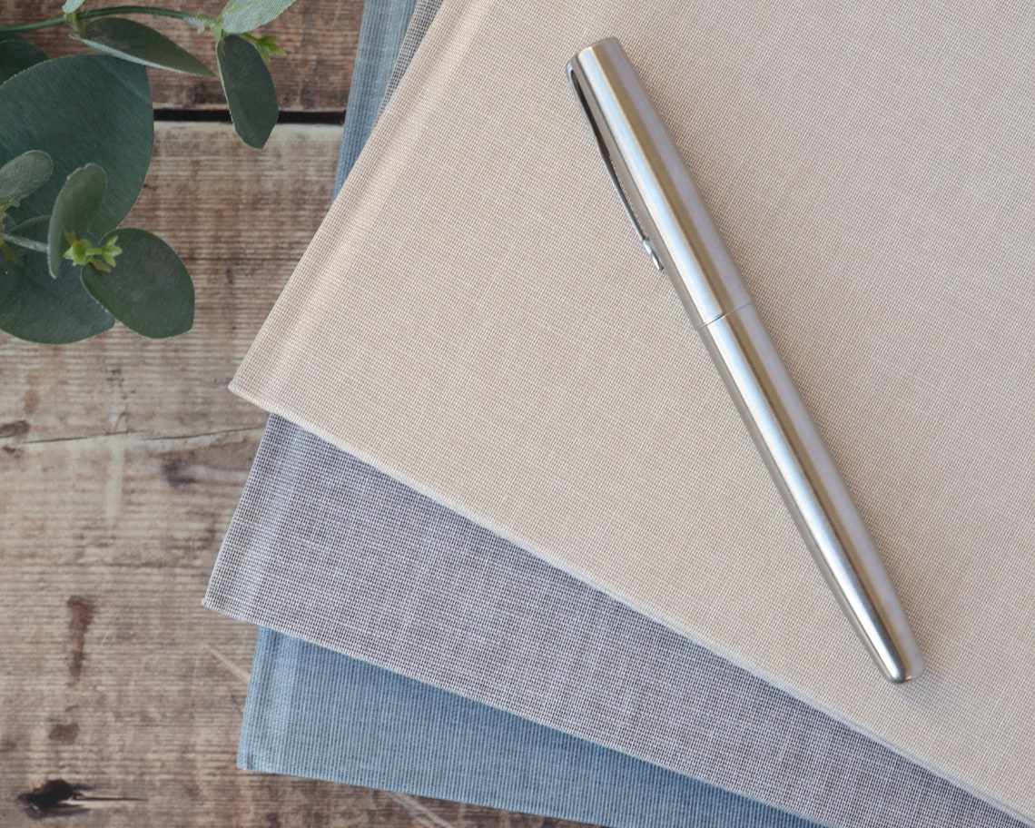 High Quality Linen Guest Book. Plain DIY Guest Book Available Etsy UK