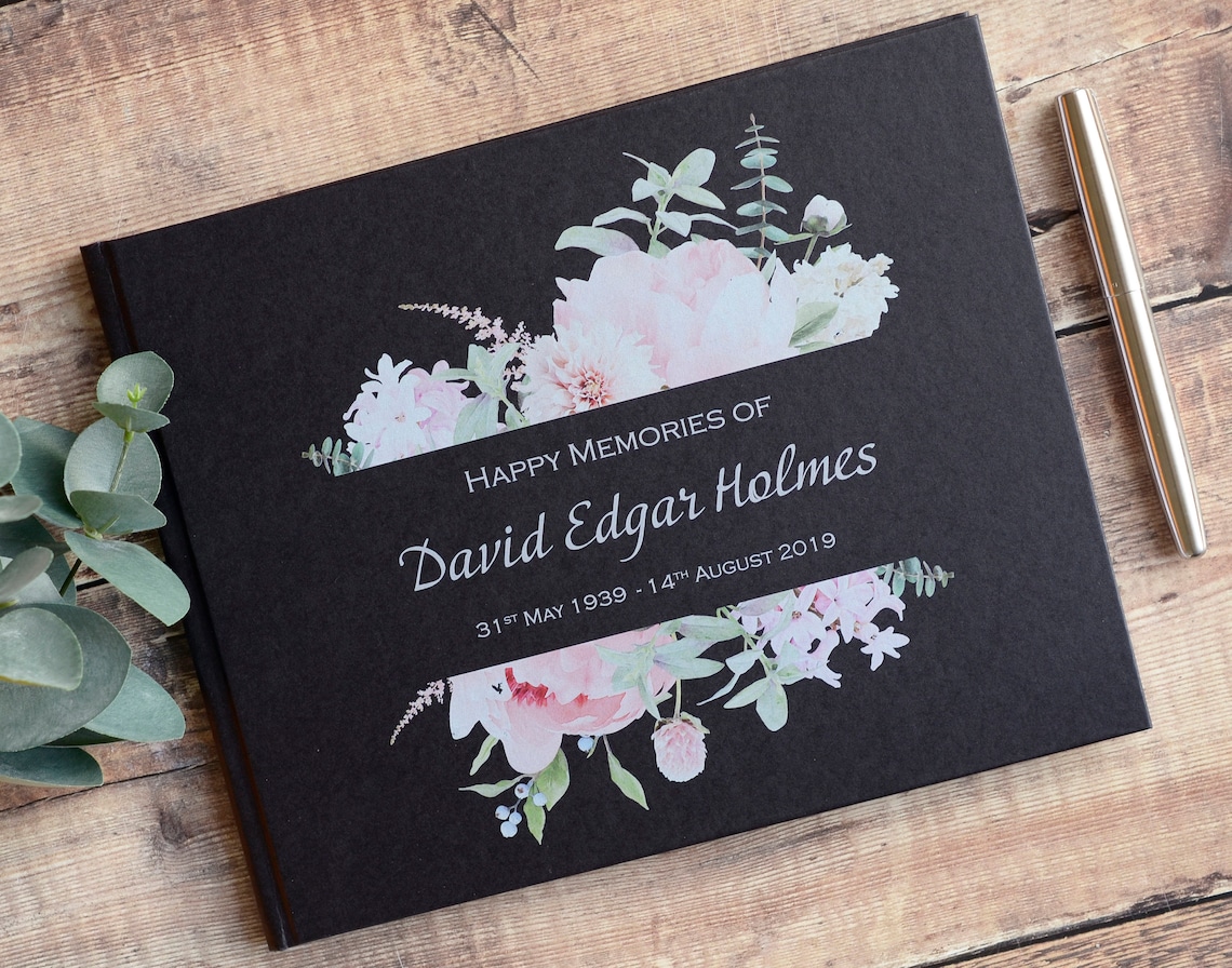 Personalised Condolence Book. Book of Remembrance. Happy Etsy