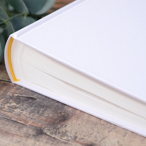 Extra Large Traditional Book Bound Photograph Album with opaque Glassine interleaves. Blank DIY Plain White Photo Album 50 pages / 100 sides