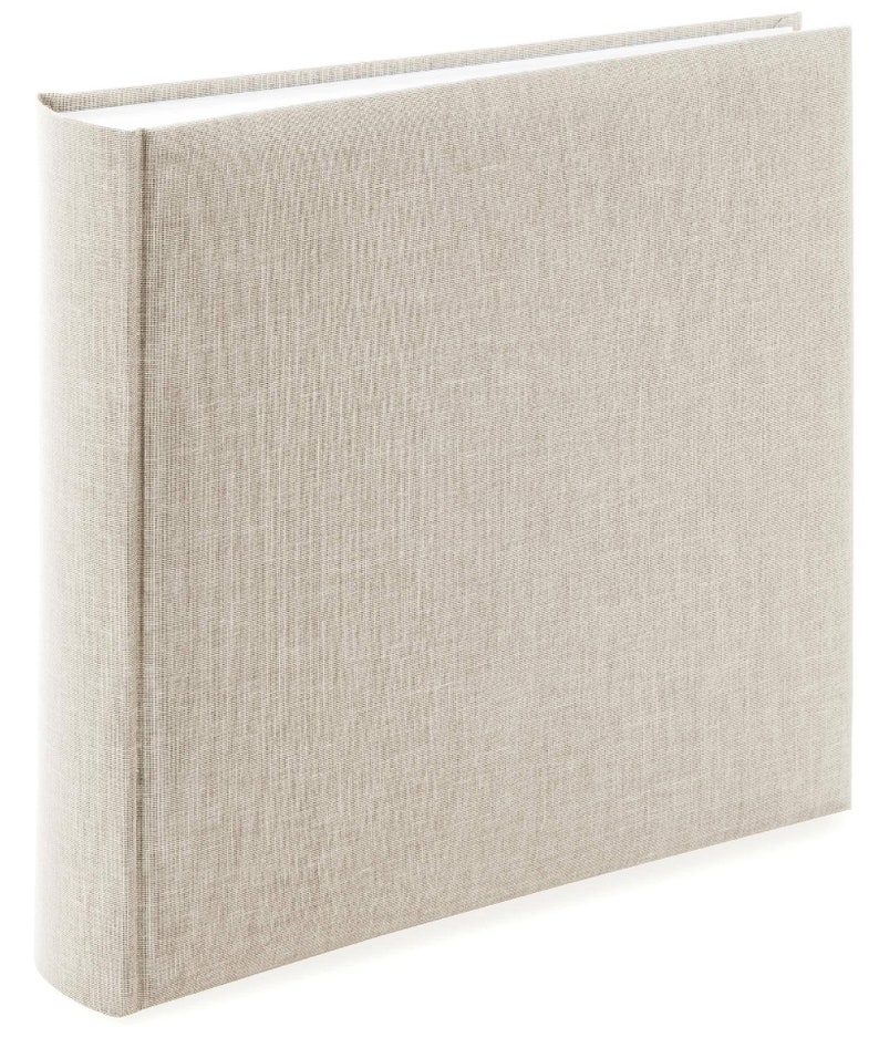 Large Natural Linen Traditional Book bound Photo Album with glassine interleaves. 30x31cms 50 pages/100 sides. Wedding / Family Photo Album. image 2