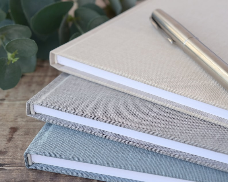 High Quality Linen Guest Book. Plain DIY Guest Book Available Etsy UK