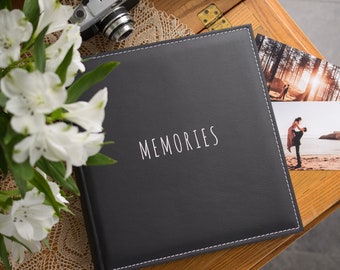 Large High Quality Leatherette Photograph Album printed with the text of your choice. 50 pages / 100 sides. 5 album colours.