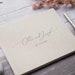 Personalised Wedding Guest Book. Simple elegant text design. 50 plain white pages / 100 sides. 10 book colour options. Wedding keepsake. 