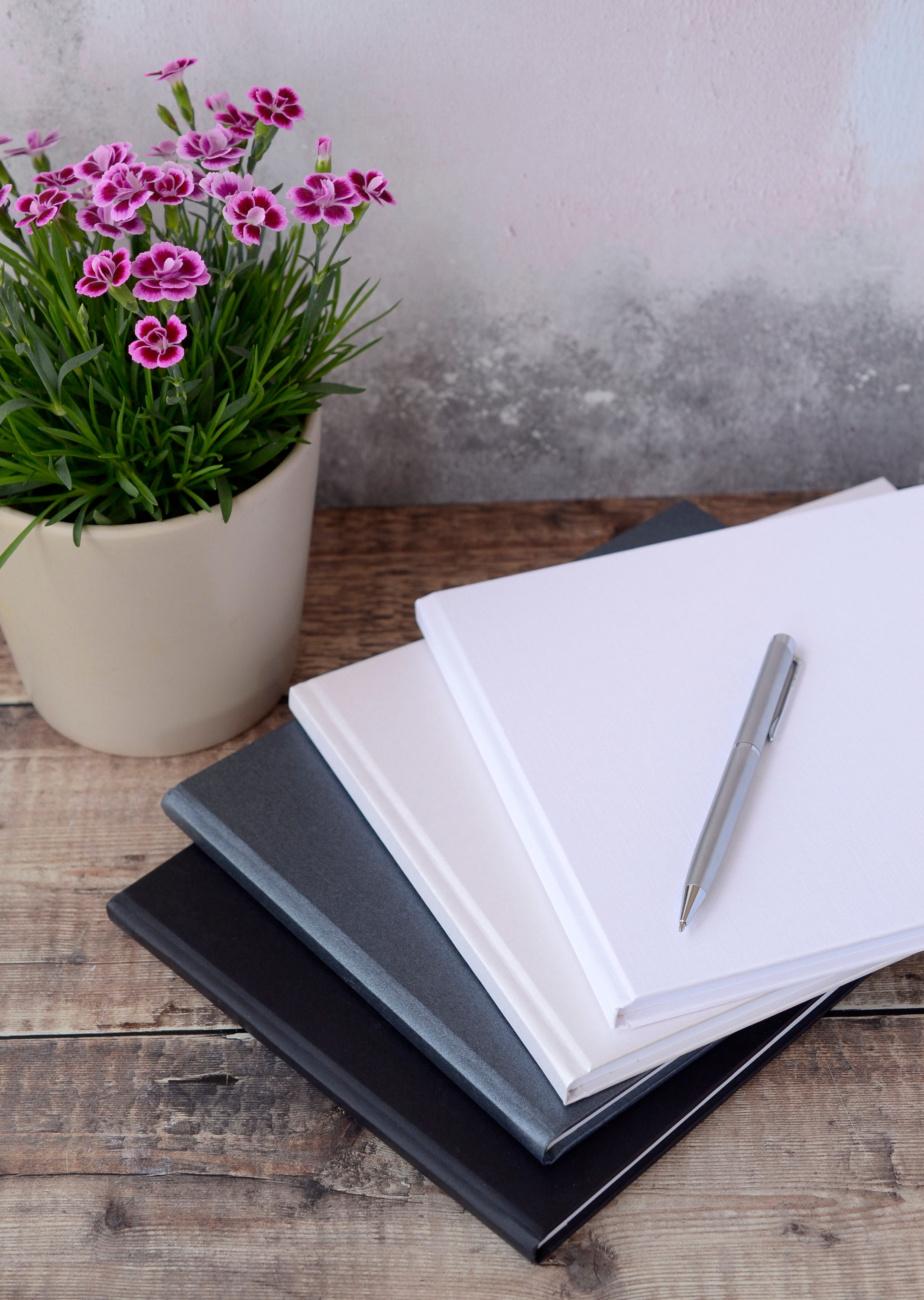 Plain DIY Guest Book Available in White Ivory Charcoal or Etsy