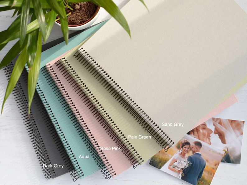 Available in 5 colours. 35x30cms with 20 pages 40 sides Large High Quality Linen Cover Spiral Bound Photograph Album Scrapbook