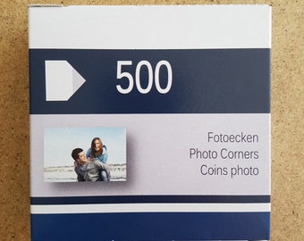 500 Self-Adhesive Photo Corners. Photo Safe Acid Free. Box of 500 Photo Corners. Photo Adhesive for Traditional Style Photograph Albums.