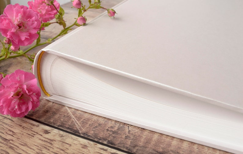 Extra Large Traditional Book Bound Photograph Album with opaque Glassine interleaves. Blank DIY Plain Ivory Photo Album 50 pages / 100 sides image 1