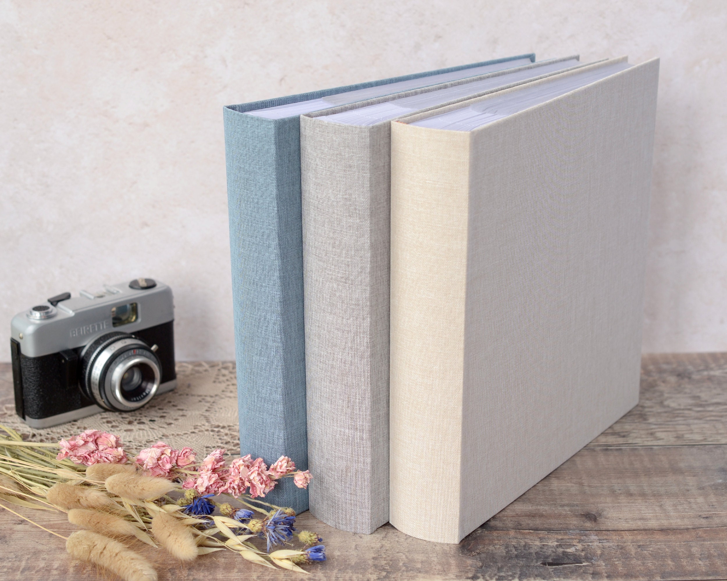 Large Colourful Distressed 3 String Leather Photo Album Wedding
